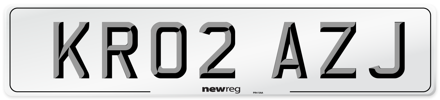 KR02 AZJ Number Plate from New Reg